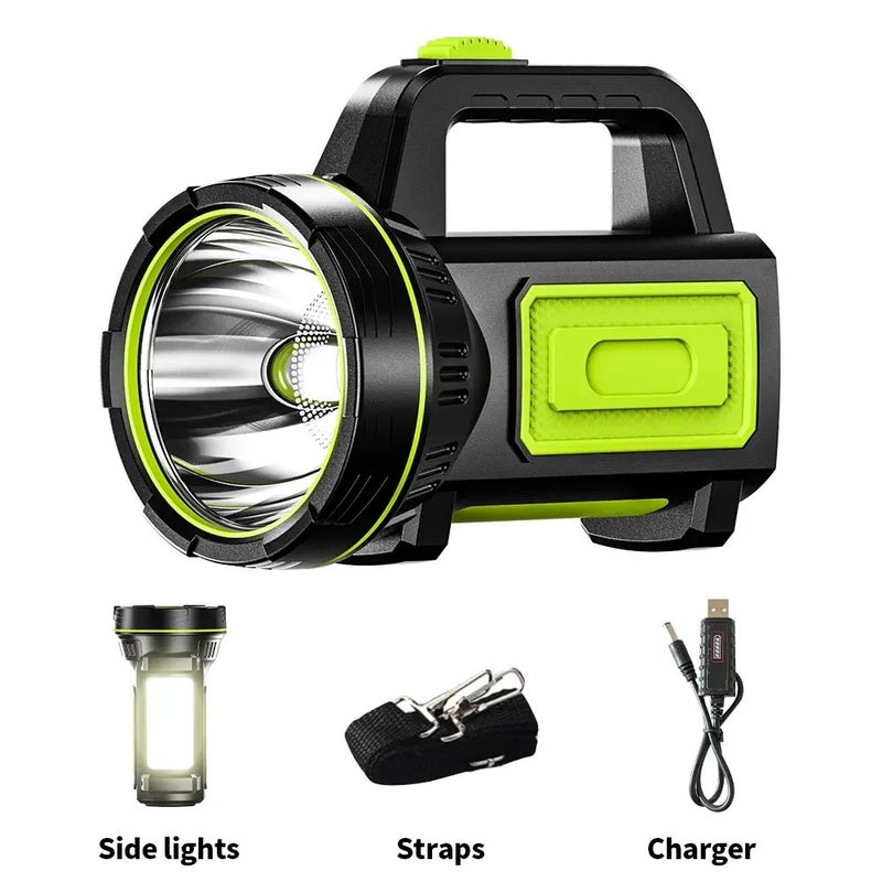 Bluejw 1000LM High Brightness LED Rechargeable Handheld Searchlight - Multifunctional Portable USB Flashlight for Home & Outdoor - Image 1